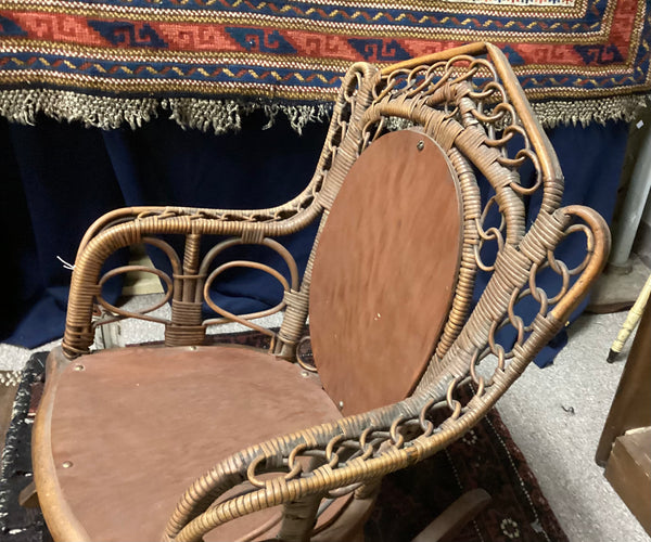 Circa 1920 Child’s Natural Wicker Rocking Chair