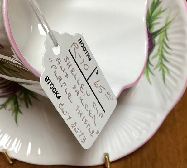 Shelley Bone China Purple Thistle Cup & Saucer Set