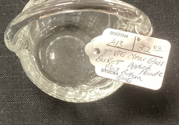 Small Vintage Clear Glass Basket