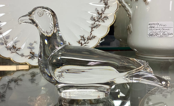 Baccarat Crystal Turtle Dove Paperweight