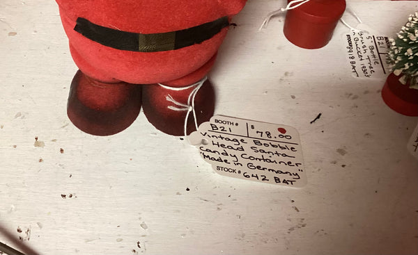 Vintage Made in Germany Santa Bobble Head Candy Container