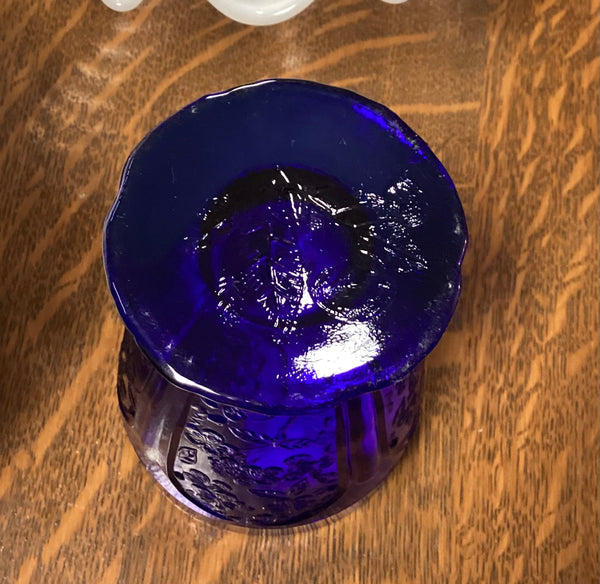 Jeannette Cobalt Blue Glass 8 Ounce Footed Tumbler