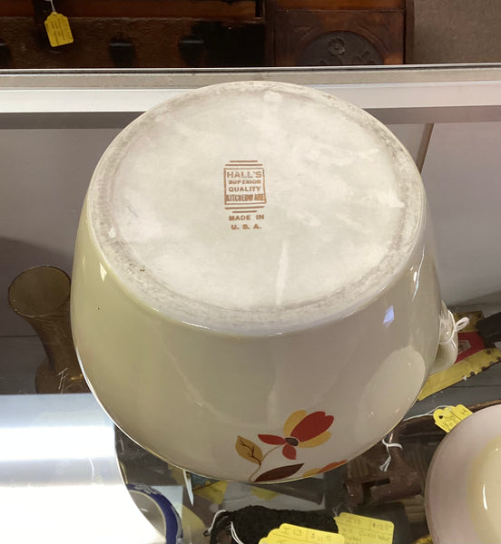 Autumn Leaf by Hall One Handled 2 1/2 Qt Bean Pot