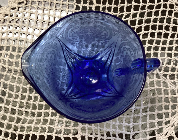 Hazel Atlas Royal Lace Cobalt Blue Depression Glass Creamer