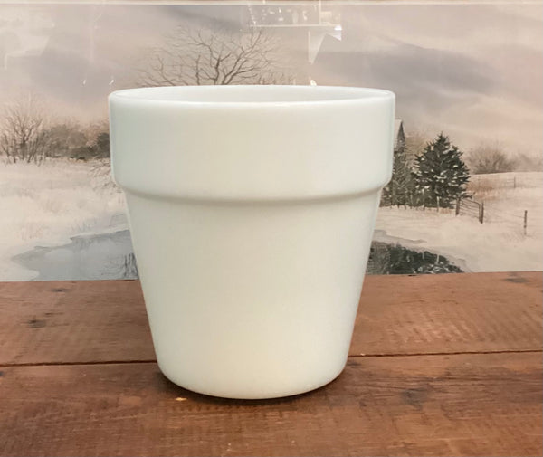 Jeannette Glass Company Opaque White Flower Pot