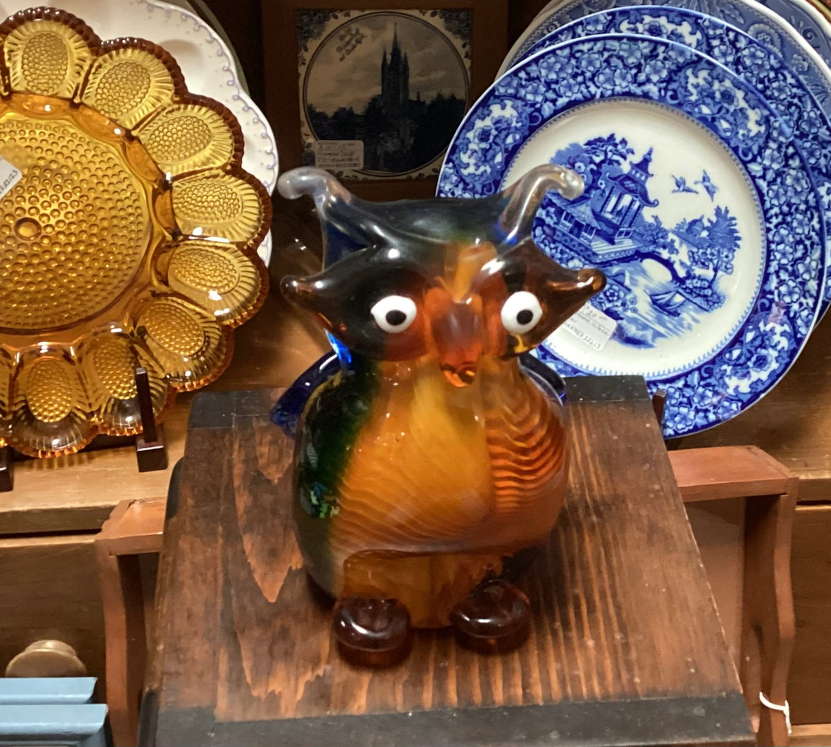 GCA Art Glass Owl Figurine Williamsburg Antique Mall