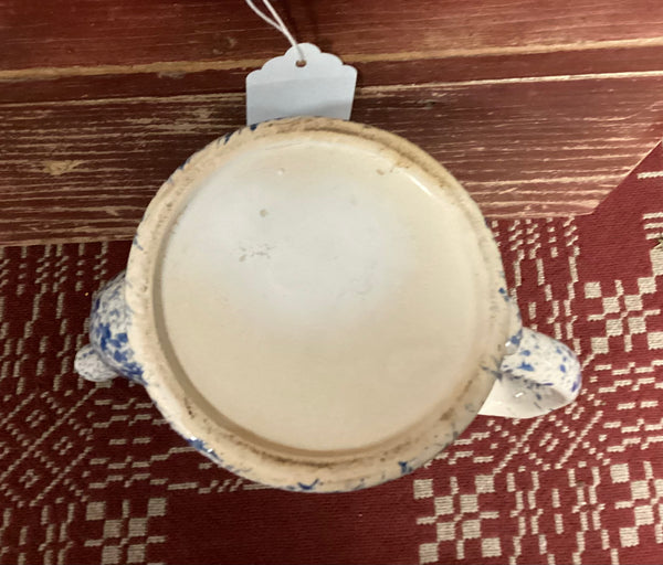 Blue & White Spongeware Coffee Pot