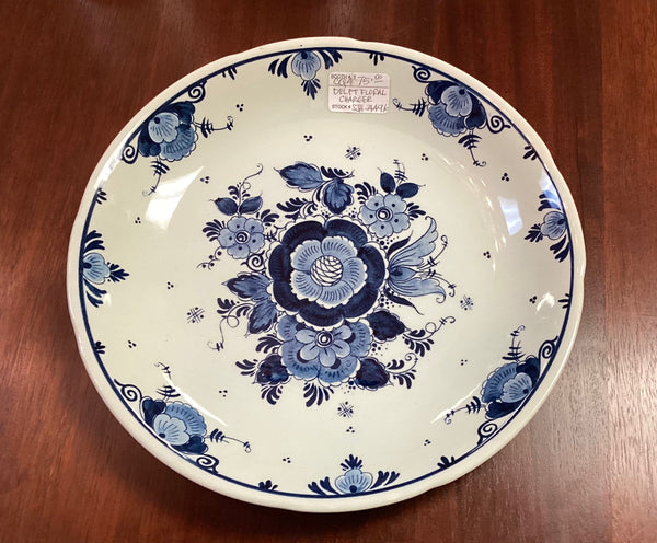 Delft Blue and White Floral Charger
