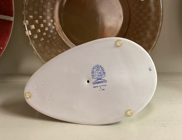 Herend Porcelain Girl w/ Piglet Figurine