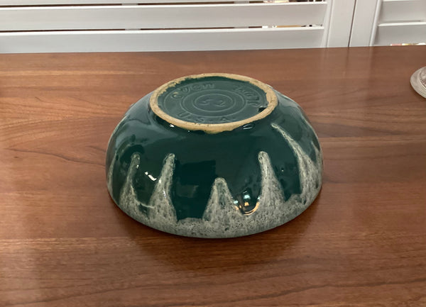 Watt Pottery #52 Green Drip Glaze Salad Bowl