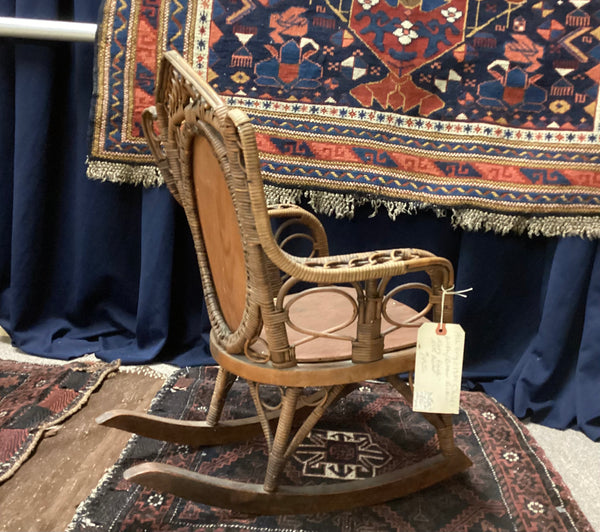 Circa 1920 Child’s Natural Wicker Rocking Chair