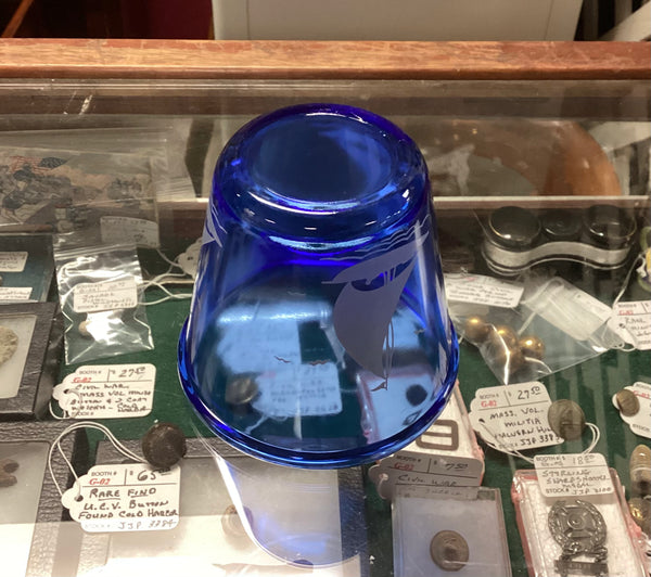 Hazel Atlas Ships Cobalt Blue Vintage Glass Ice Bucket