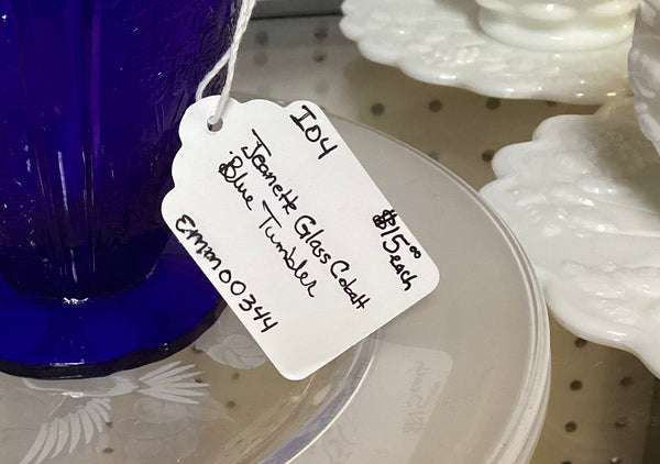 Jeannette Cobalt Blue Glass 8 Ounce Footed Tumbler