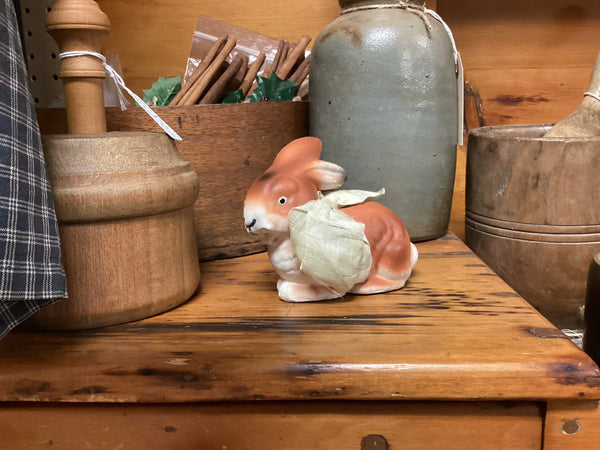 Vintage 1920-1930 German Chalkware Easter Rabbit Candy Container