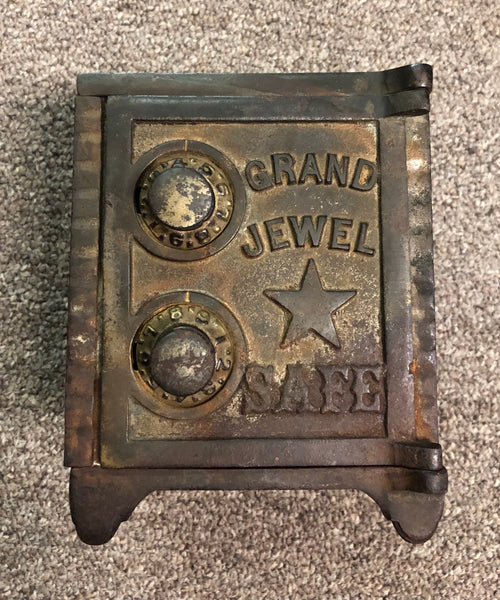 Antique Cast Iron Grand Jewel Safe Bank c. 1910