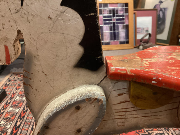 Painted Wooden Child's Rocking Horse