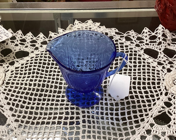 Hazel Atlas Royal Lace Cobalt Blue Depression Glass Creamer