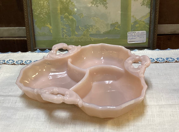 Cambridge Crown Tuscan Pink Divided Candy Dish w/ Lid