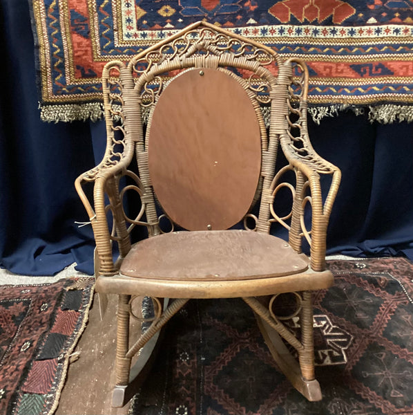 Circa 1920 Child’s Natural Wicker Rocking Chair