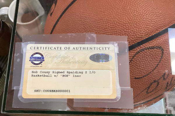 Bob Cousy Autographed Basketball w/ COA