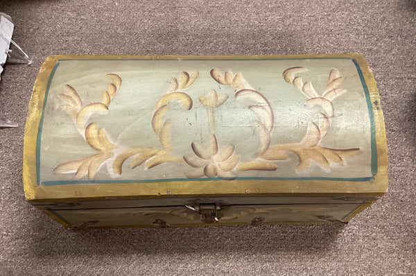 Painted Wooden Hump Back Trunk