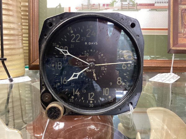 World War II Navy Waltham CDIA Aircraft Clock Working