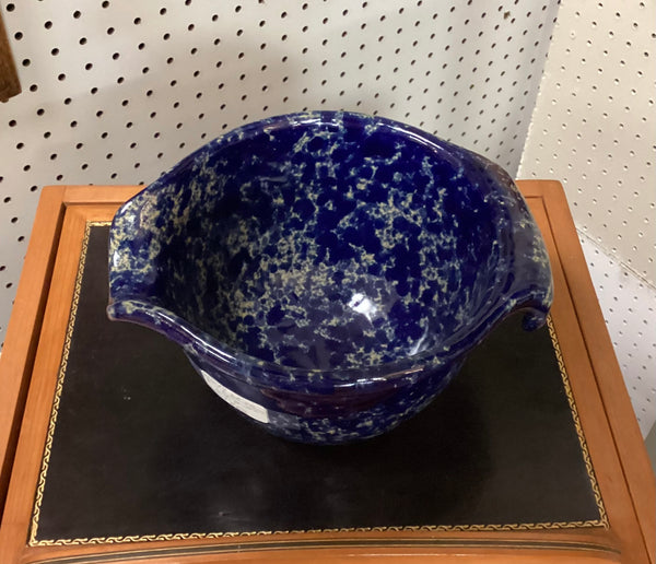 Bennington Potters Blue Agate Spongeware Batter Bowl
