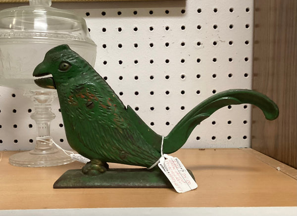 Painted Cast Iron Parrot Nutcracker