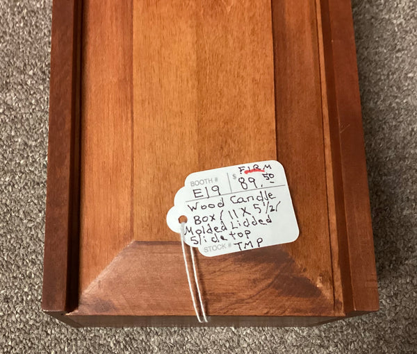Wood Candle Box w/ Slide Top
