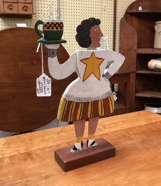 Nancy Thomas 1997 Waitress Folk Art Wood & Metal Sculpture