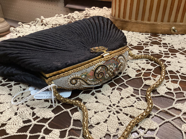Vintage Duizend-Gans Paris Black Evening Bag