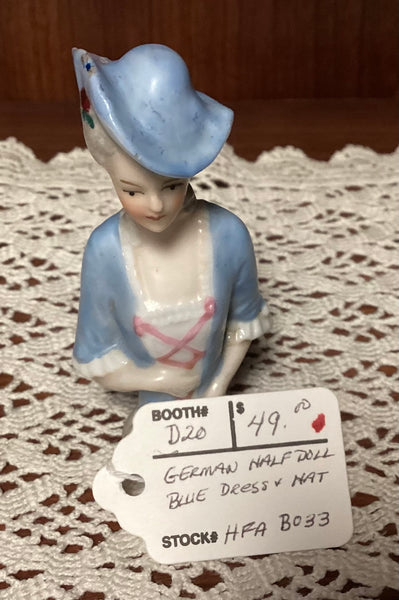 German Porcelain Half Doll Figure