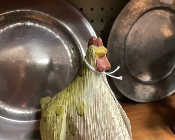 Carved Wood Folk Art Chicken Figure