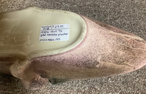 Vintage Hull 71 Gold Luster Parchment Console Planter