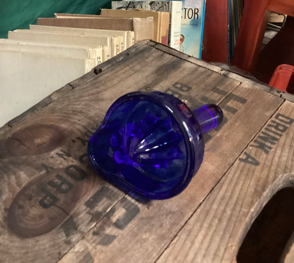 Cobalt Blue Glass Handheld Fruit Reamer