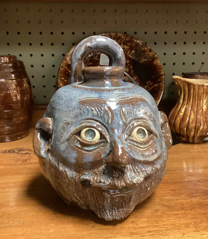 Hand-Crafted Ceramic Face Jug "My Beard Tickles"