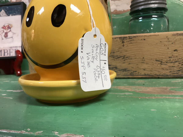 McCoy Yellow Happy Face Planter #0386