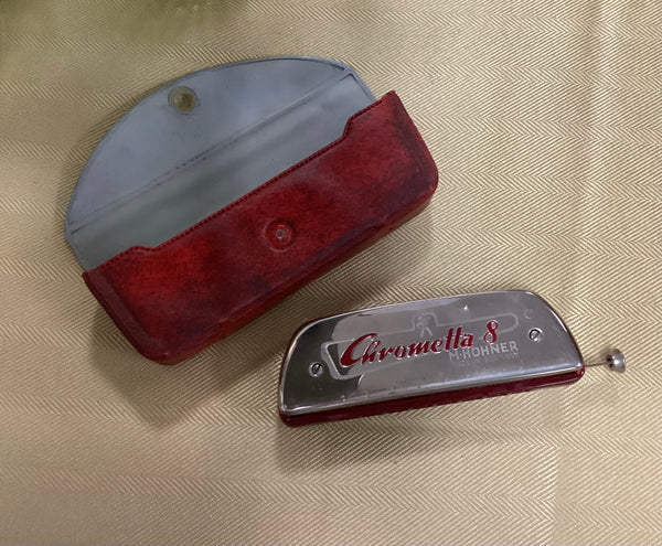 Hohner Vintage 1950’s Chrometta 8 Harmonica Key of C w/Case