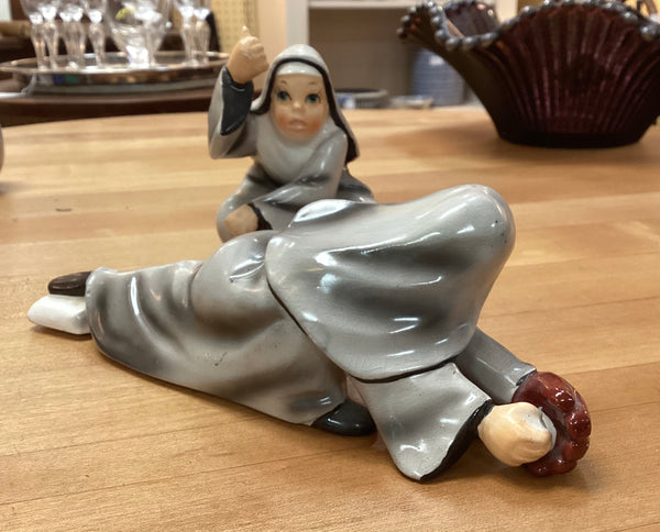 Set of 4 Napco Made in Japan Ceramic Baseball Playing Nuns