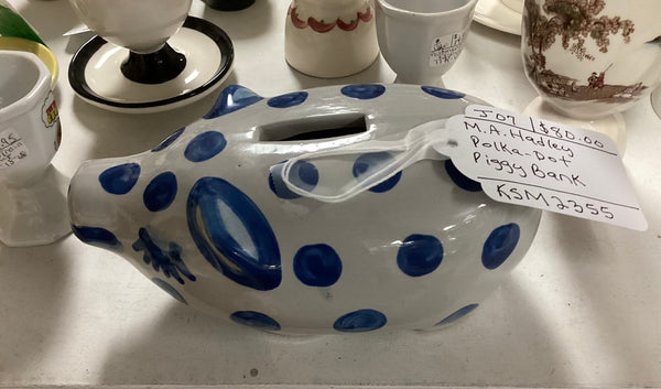 M. A. Hadley Pottery Polka Dot Piggy Bank