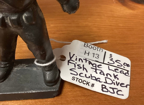 Vintage Lead Fish Aquarium Scuba Diver