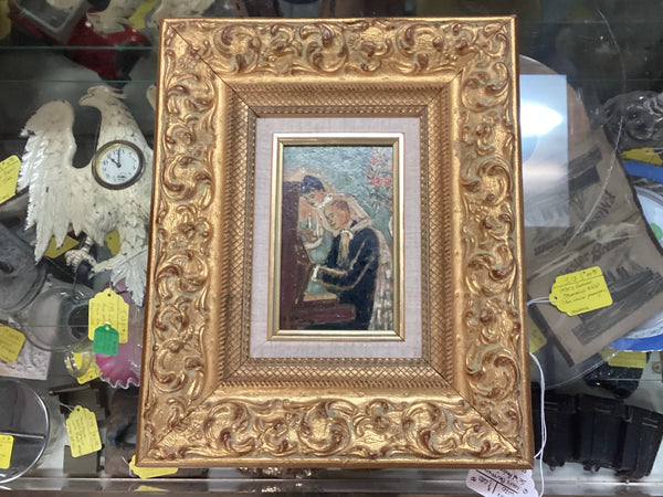 Framed Louis Berthomme Saint Andre -The Piano Lesson Oil on Canvas