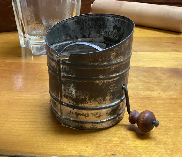 One Cup Kewpie Vintage Metal Flour Sifter