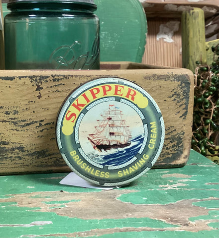 Skipper Brushless Shaving Cream Advertising Jar