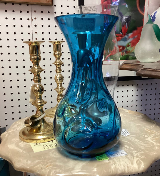 Viking Blown Glass Bluenique Vase