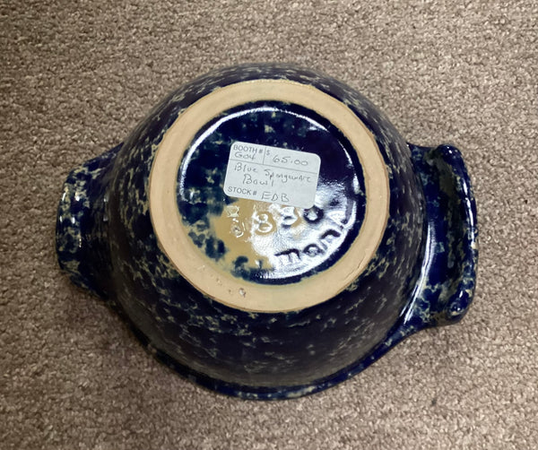 Bennington Potters Blue Agate Spongeware Batter Bowl