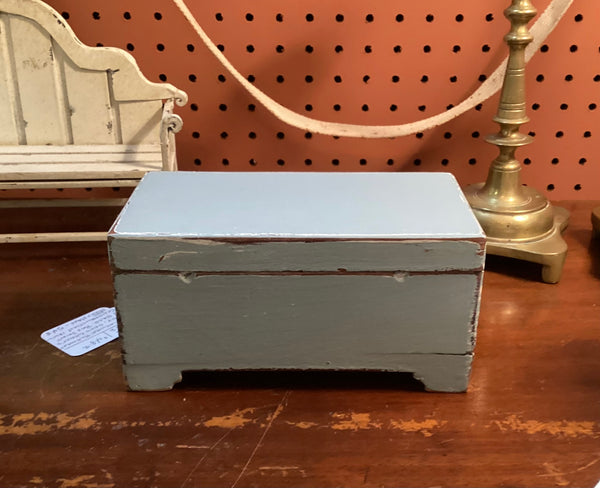 Miniature 19th Century Antique Painted Wood Blanket Box
