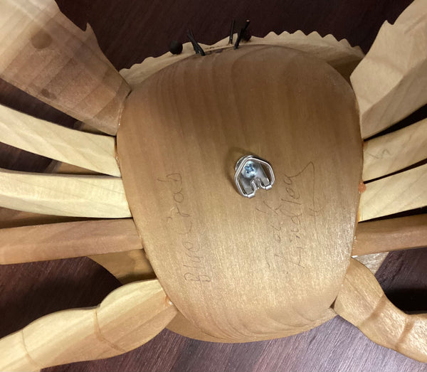 Dock Lindley Hand Carved Wood Blue Crab Wall Art