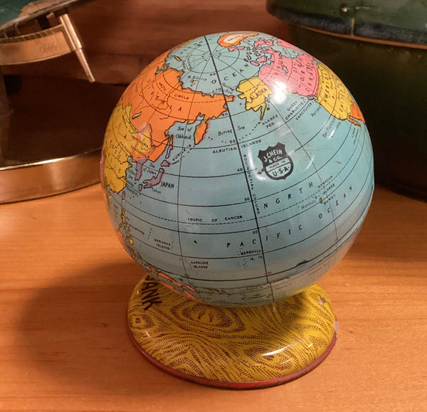 J Chein & Co. Tin Litho World Globe Bank