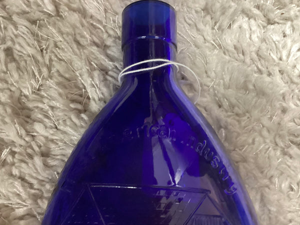 Jamestown Glass House Cobalt Blue Blown Glass Bottle